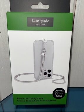Kate Spade Phone Crossbody CHAIN - Heart of Silver NWT Universal Fit - NWT